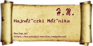 Hajnáczki Mónika névjegykártya