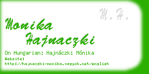 monika hajnaczki business card
